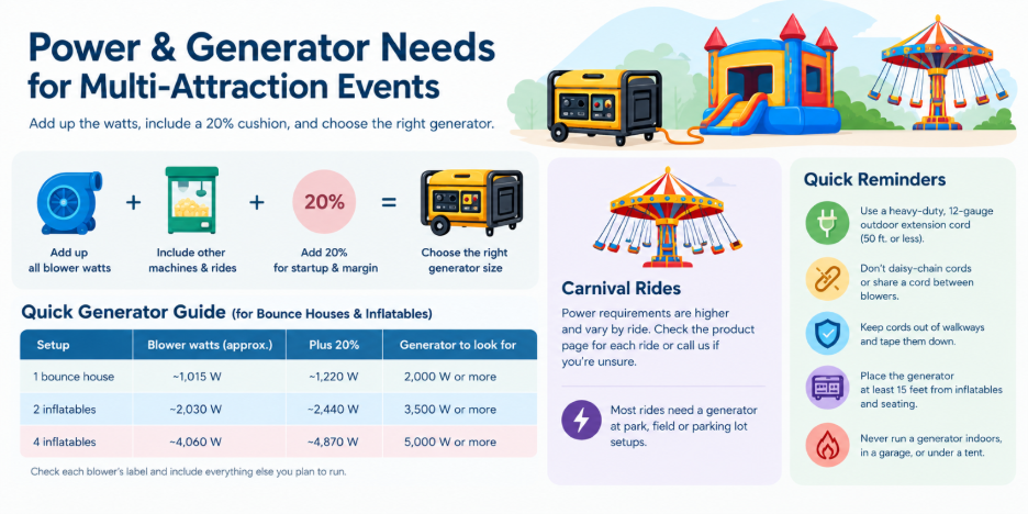 Power & Generator Needs for Multi-Attraction Events