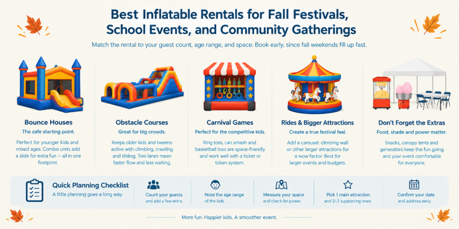 Best Inflatable Rentals for Fall Festivals, School Events and Community Gatherings